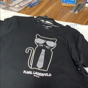 Karl Lagerfeld cat T-shirt black large